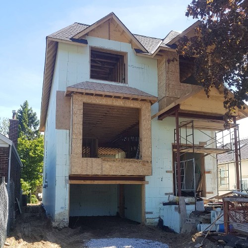 Exterior of a Magnolia Fine Home under construction with an ICF wall system